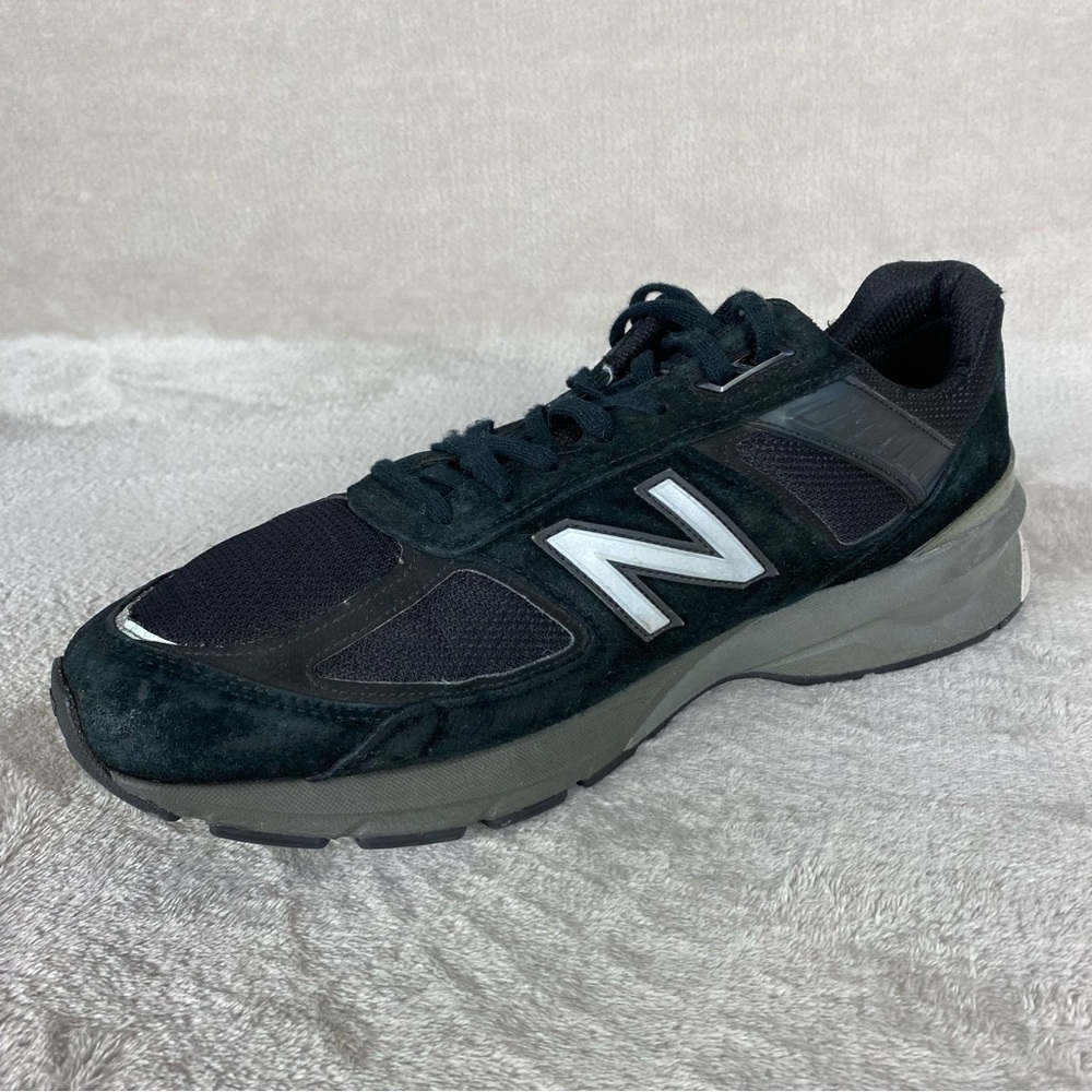 New Balance 990v5 Shoes Mens Size 14 Black Suede Made In USA Sneakers M990BK5 - Picture 4 of 10